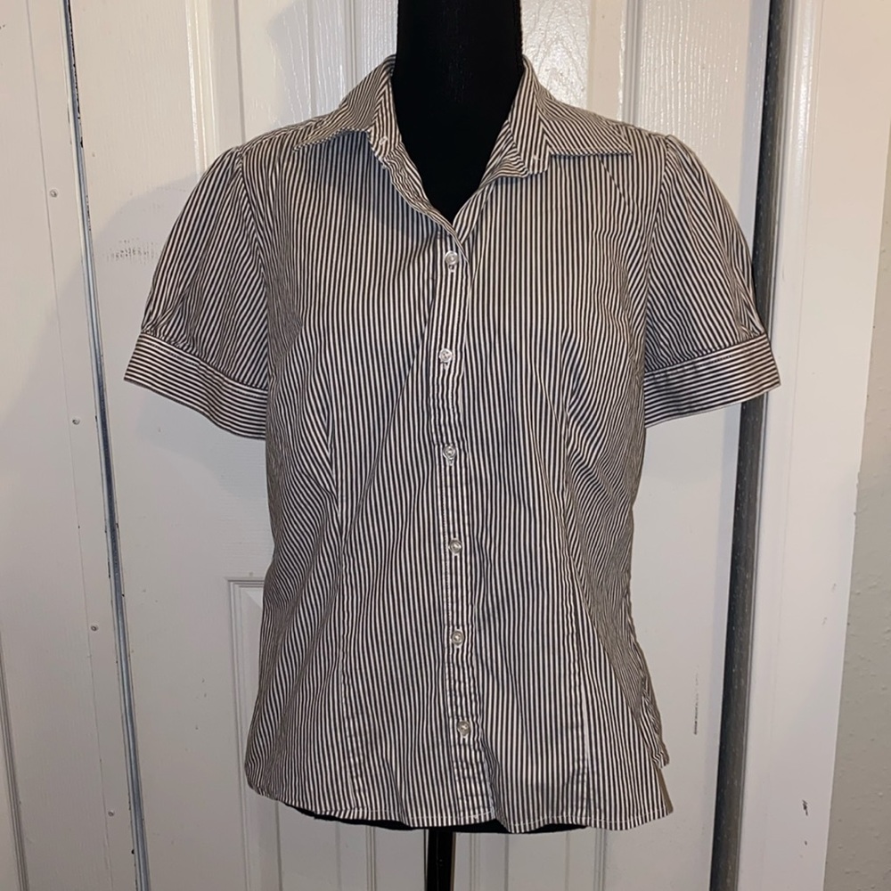 Merona | women's button down blouse | medium | stripped